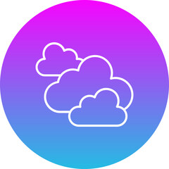 Clouds Gradient Circle Line Inverted Icon