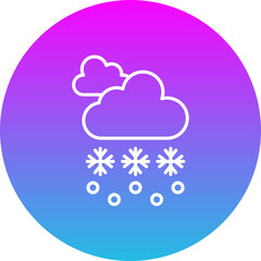 Snow Storm Gradient Circle Line Inverted Icon
