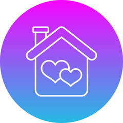 House Gradient Circle Line Inverted Icon