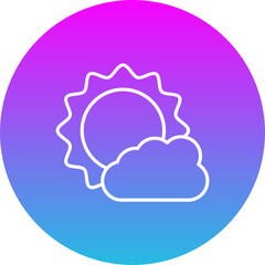 Weather App Gradient Circle Line Inverted Icon