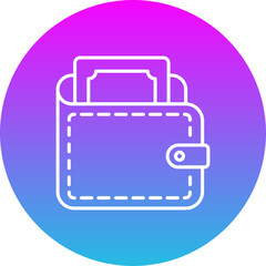 Wallet Gradient Circle Line Inverted Icon