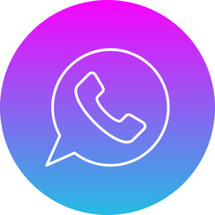 Whatsapp Gradient Circle Line Inverted Icon