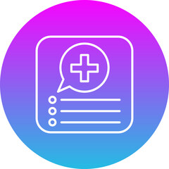 Obraz premium Medical App Gradient Circle Line Inverted Icon