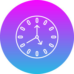 Clock Gradient Circle Line Inverted Icon