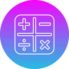 Obraz premium Calculator Gradient Circle Line Inverted Icon