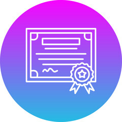 Diploma Gradient Circle Line Inverted Icon