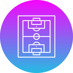 Football Field Gradient Circle Line Inverted Icon