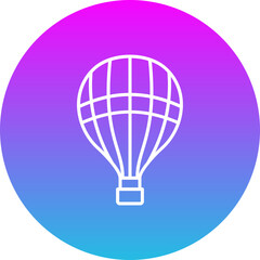 Obraz premium Hot Air Balloon Gradient Circle Line Inverted Icon