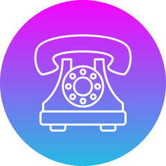 Telephone Gradient Circle Line Inverted Icon