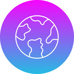Planet Earth Gradient Circle Line Inverted Icon