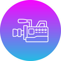 Video Camera Gradient Circle Line Inverted Icon