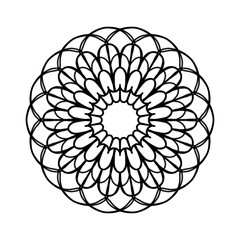 Abstract geometric illustration of mandala on a white background