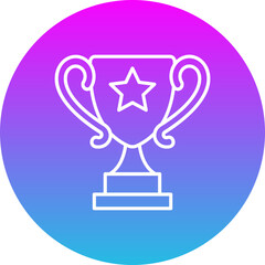 Trophy Gradient Circle Line Inverted Icon