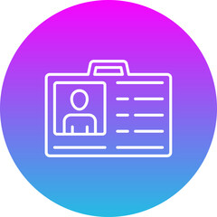 Id Card Gradient Circle Line Inverted Icon