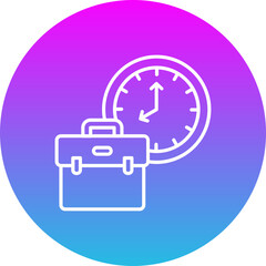 Briefcase Gradient Circle Line Inverted Icon