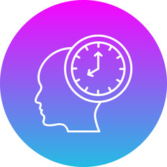 Time Management Gradient Circle Line Inverted Icon