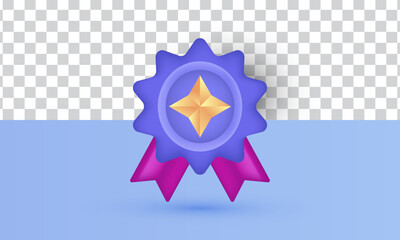 unique realistic quality guarantee medal star 3d design isolated on background.Trendy and modern vector in 3d style.