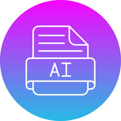 Ai Gradient Circle Line Inverted Icon