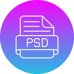 Psd Gradient Circle Line Inverted Icon