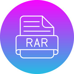 Rar Gradient Circle Line Inverted Icon