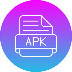 Apk Gradient Circle Line Inverted Icon