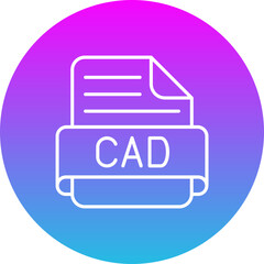 Cad Gradient Circle Line Inverted Icon