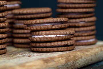 puff pastry chocolate chip sandwiches with creamy filling