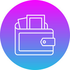 Wallet Gradient Circle Line Inverted Icon