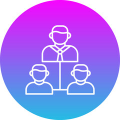 Management Gradient Circle Line Inverted Icon