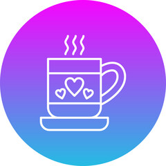 Coffee Gradient Circle Line Inverted Icon