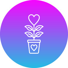 Plant Gradient Circle Line Inverted Icon