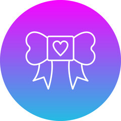 Ribbon Gradient Circle Line Inverted Icon