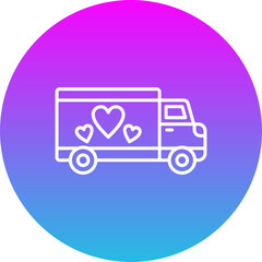 Delivery Gradient Circle Line Inverted Icon