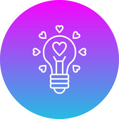Bulb Gradient Circle Line Inverted Icon