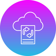 Backup File Gradient Circle Line Inverted Icon