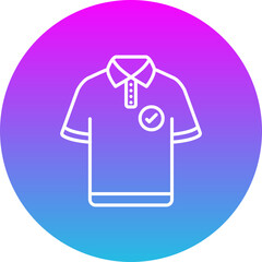 Polo Shirt Gradient Circle Line Inverted Icon