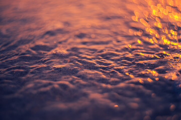 Sunset wave close up