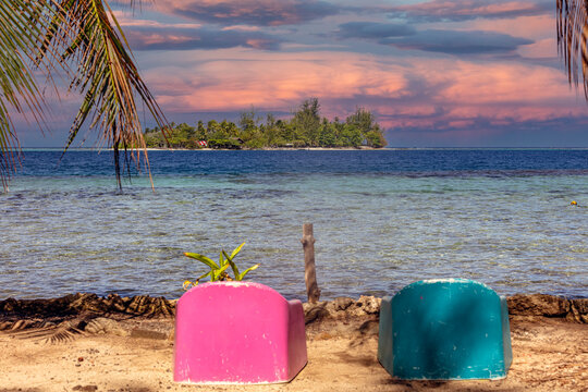 Vue sur le Motu Ahi à Mo'orea en Polynésie