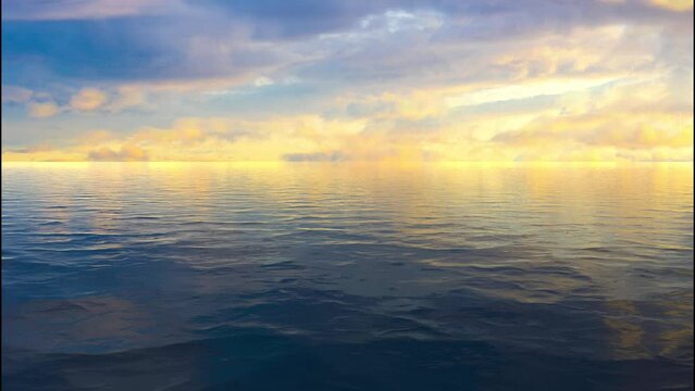 cinemagraph of the seascape with a beautiful sunset