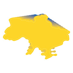 Isolated yellow map of Ukraine Vector