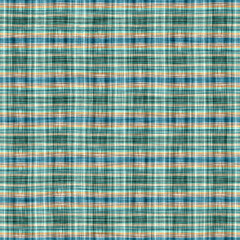 Teal rustic coastal beach house check fabric tile. Seamless sailor flannel textile gingham repeat swatch.