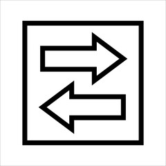 Transfer arrow line icon. linear style sign for mobile concept and web design. Right arrow left simple line vector icon. Symbol, logo illustration.