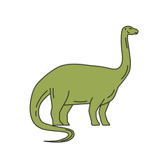 Naklejka premium Brontosaurus Mono Line