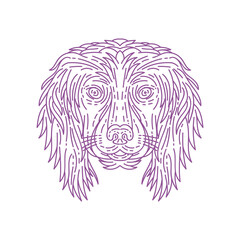 English Cocker Spaniel Dog Head Mono Line