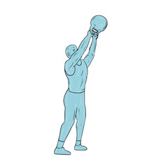 Athlete Fitness Kettlebell Swing Drawing