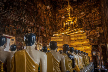 Buddhist temple and statues in Thailand
