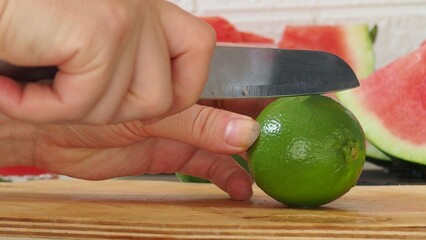 Watermelon drink, juice, lemonade with lemon and fresh mint leaves. Refreshing summer drink. DEtox healthy beverage, watermelon smoothie