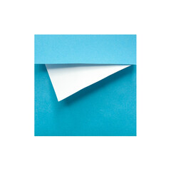 Blue square envelope. There is white paper inside. PNG.