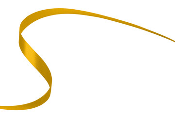 PNG. golden ribbon line art.