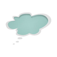 PNG. Green Paper Speech bubbles.